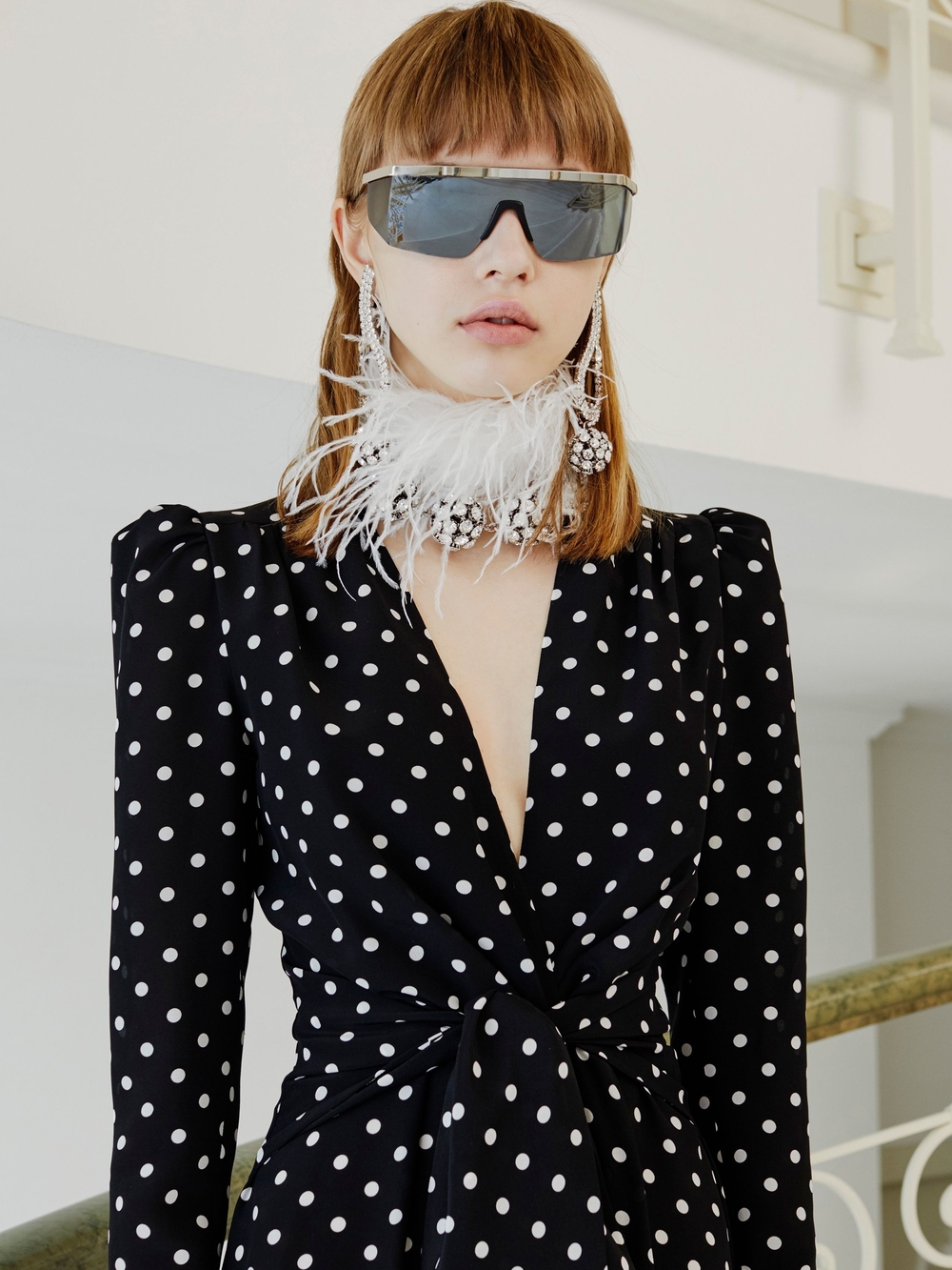 Alessandra Rich Feather Necklace Choker